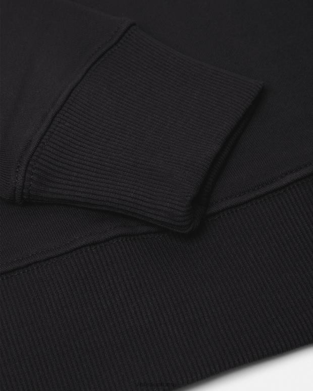 esso Versace donne maglione con logo oro nero JT08Z2155 vestiario
