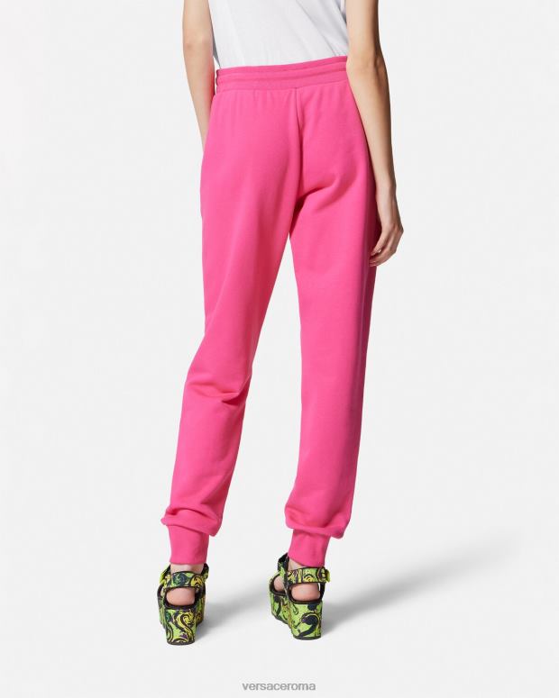 esso Versace donne pantaloni della tuta con logo fucsia JT08Z2176 vestiario
