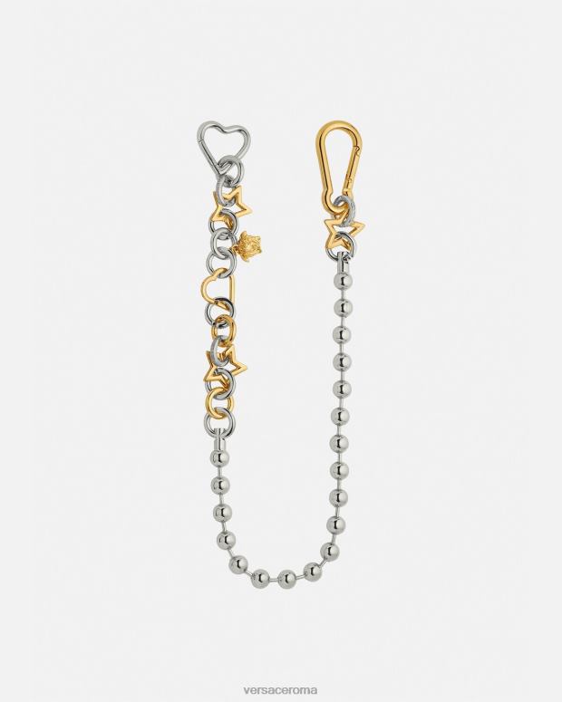 esso Versace donne cintura funky con passante a catena argento oro JT08Z218 vestiario
