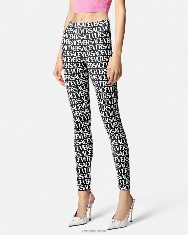 esso Versace donne leggings integrali nero e stampa JT08Z211 vestiario