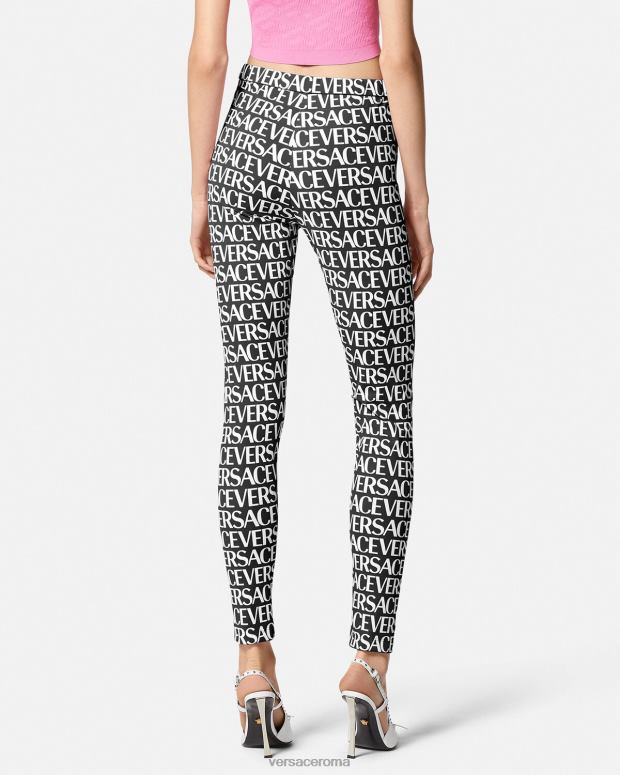 esso Versace donne leggings integrali nero e stampa JT08Z211 vestiario