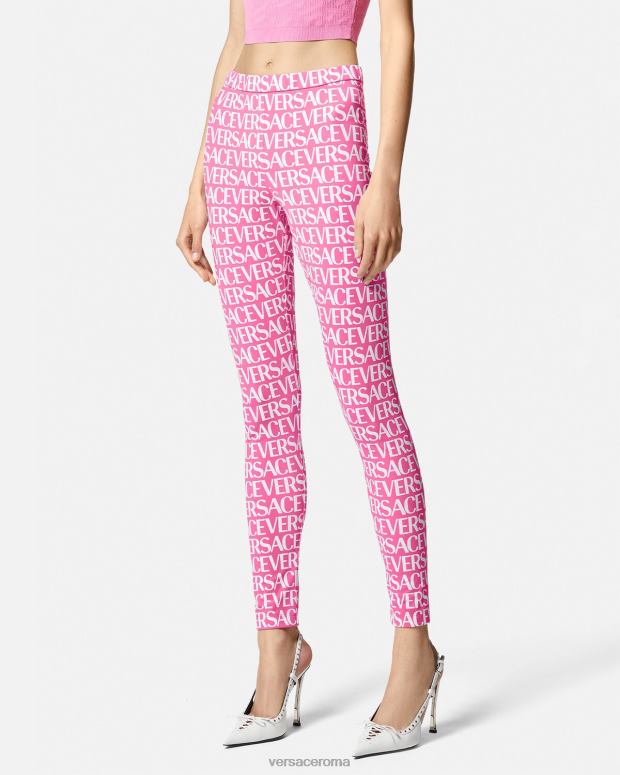 esso Versace donne leggings integrali rosa e stampa JT08Z212 vestiario