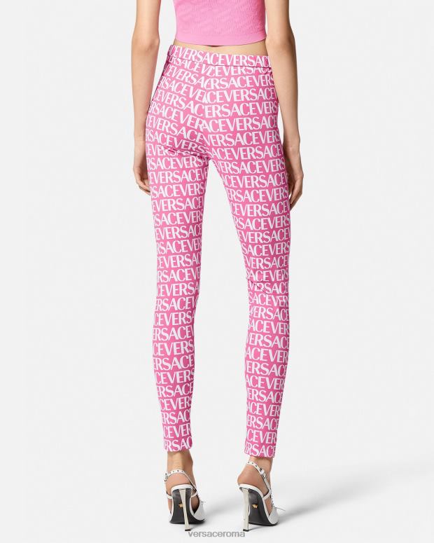 esso Versace donne leggings integrali rosa e stampa JT08Z212 vestiario