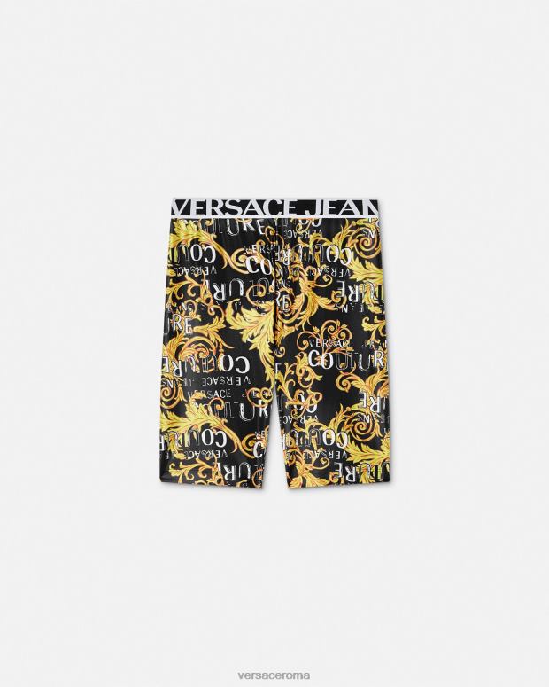 esso Versace donne pantaloncini da bicicletta con logo couture un colore JT08Z2239 vestiario