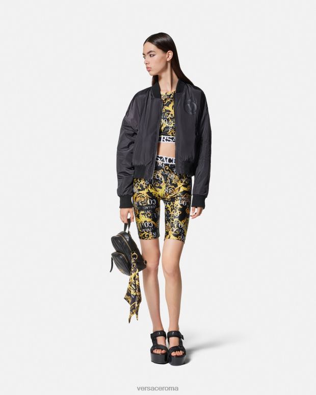 esso Versace donne pantaloncini da bicicletta con logo couture un colore JT08Z2239 vestiario