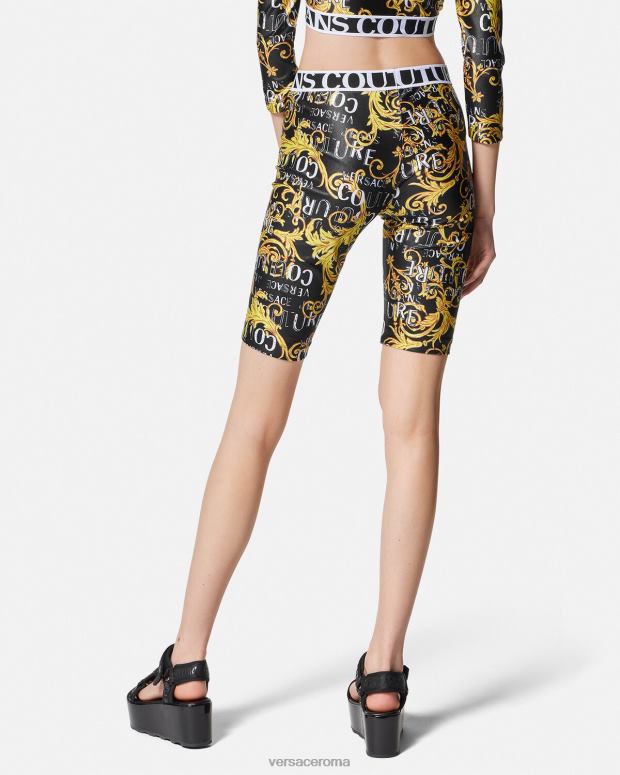 esso Versace donne pantaloncini da bicicletta con logo couture un colore JT08Z2239 vestiario