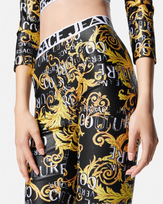 esso Versace donne pantaloncini da bicicletta con logo couture un colore JT08Z2239 vestiario