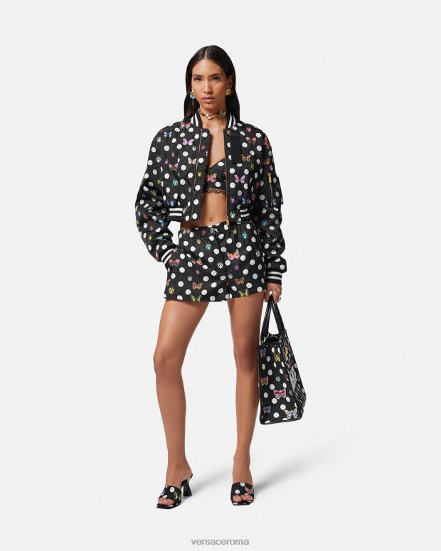 esso Versace donne pantaloncini di seta con farfalle stampa JT08Z189 vestiario