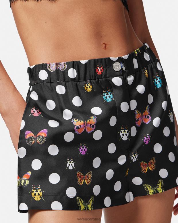 esso Versace donne pantaloncini di seta con farfalle stampa JT08Z189 vestiario
