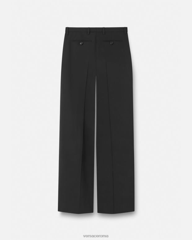 esso Versace donne pantaloni a gamba larga nero JT08Z202 vestiario
