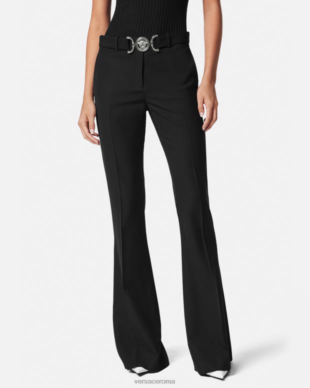 esso Versace donne pantaloni con medusa '95 nero JT08Z118 vestiario