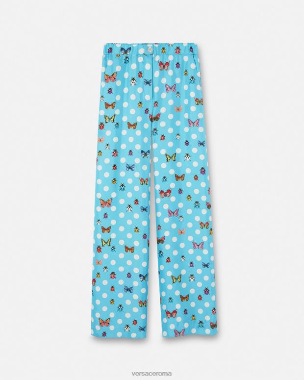 esso Versace donne pantaloni di seta con farfalle stampa JT08Z196 vestiario