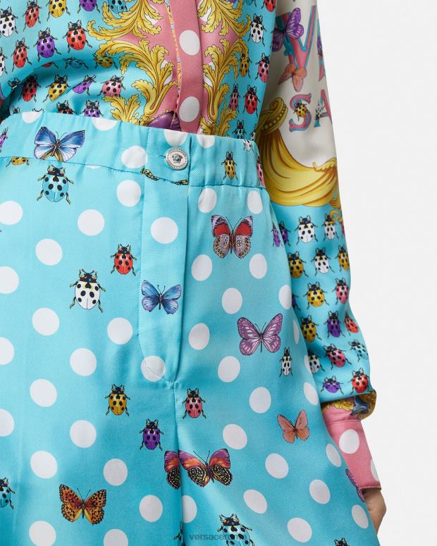 esso Versace donne pantaloni di seta con farfalle stampa JT08Z196 vestiario