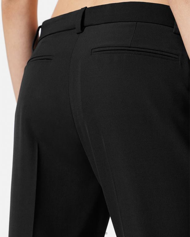 esso Versace donne pantaloni formali svasati nero JT08Z205 vestiario