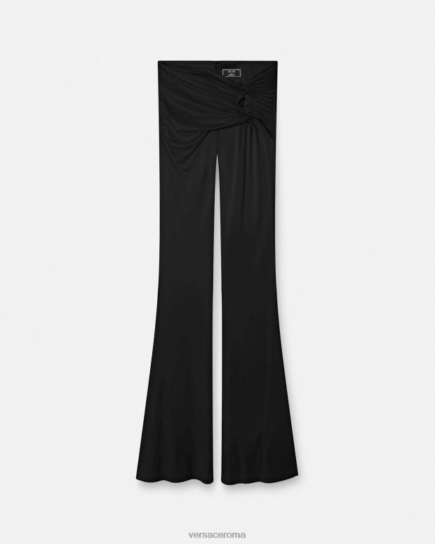 esso Versace donne pantaloni svasati annodati un colore JT08Z190 vestiario