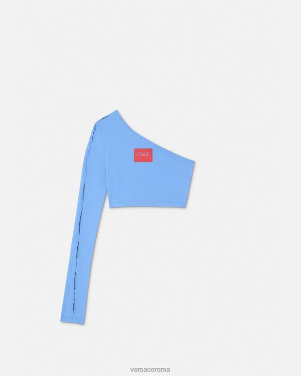 esso Versace donne numero di pezzo top a una manica azzurro JT08Z2213 vestiario