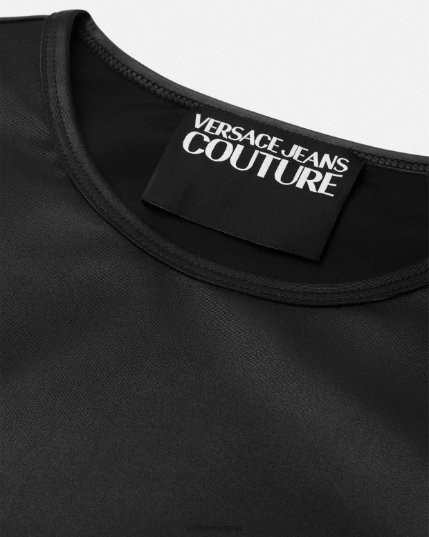 esso Versace donne top corto con logo nero JT08Z2146 vestiario