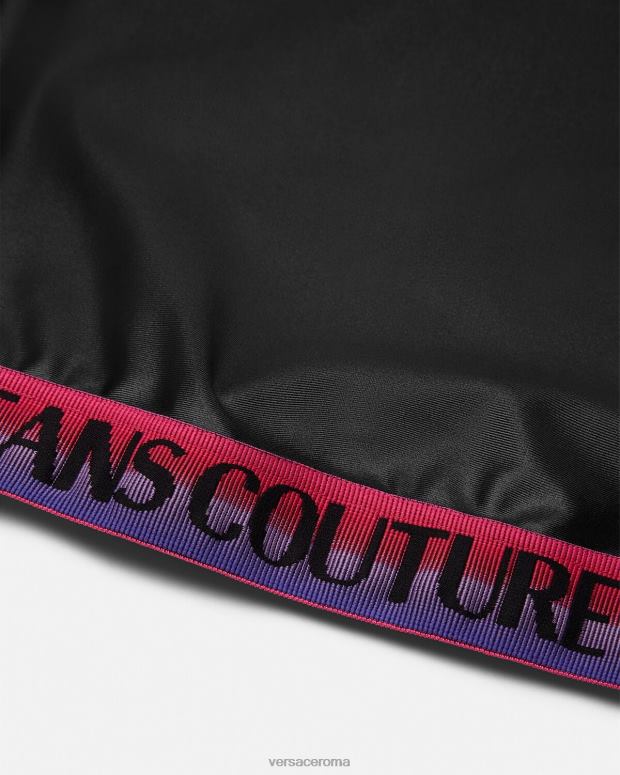 esso Versace donne top corto con logo nero JT08Z2146 vestiario