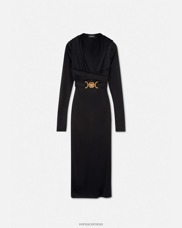 esso Versace donne Abito con cappuccio Medusa '95 nero JT08Z36 vestiario