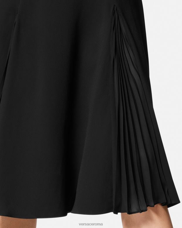 esso Versace donne Abito midi con Medusa del '95 nero JT08Z41 vestiario