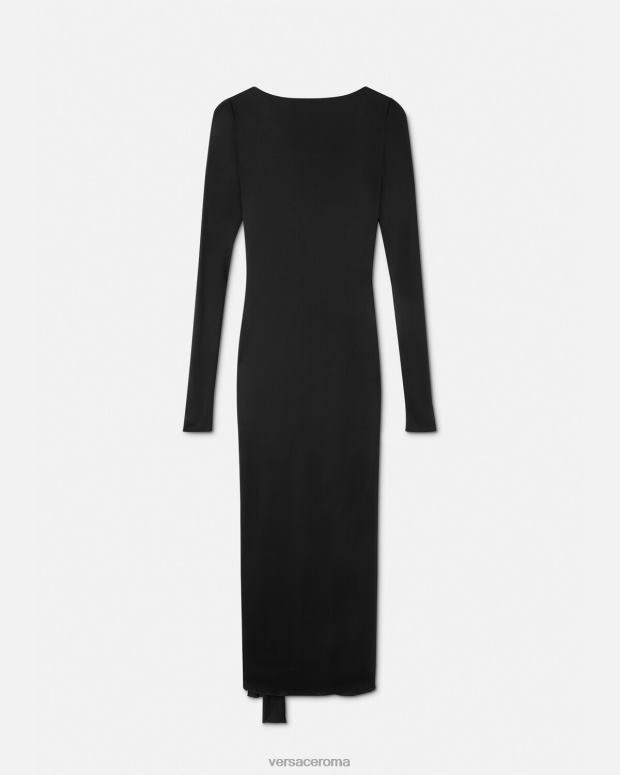 esso Versace donne abito lungo annodato con schiena scoperta un colore JT08Z20 vestiario