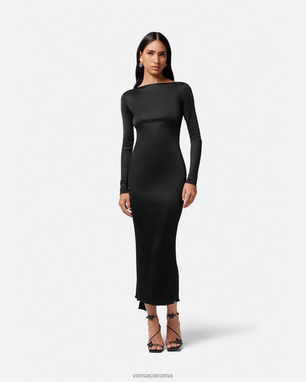 esso Versace donne abito lungo annodato con schiena scoperta un colore JT08Z20 vestiario