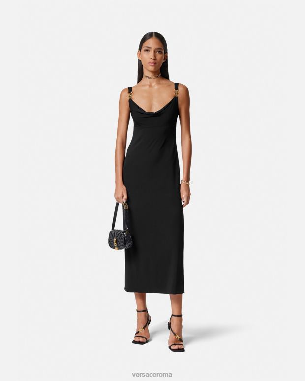 esso Versace donne abito lungo con medusa '95 nero JT08Z44 vestiario