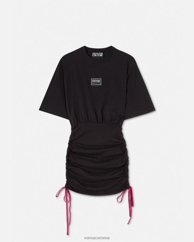 esso Versace donne abito t-shirt con logo numero pezzo nero JT08Z2192 vestiario