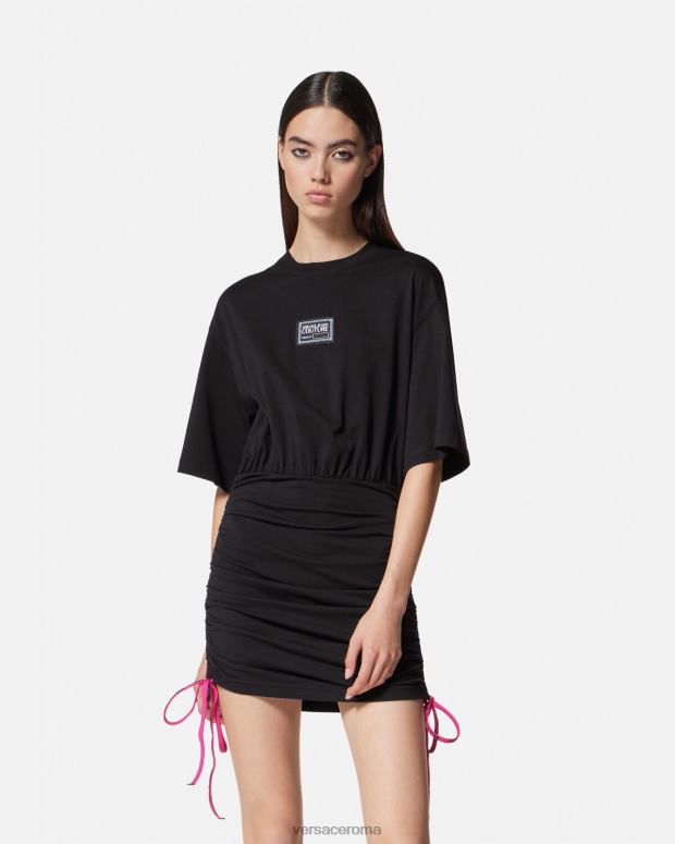 esso Versace donne abito t-shirt con logo numero pezzo nero JT08Z2192 vestiario