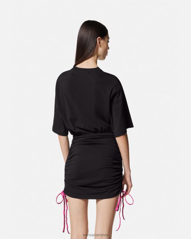 esso Versace donne abito t-shirt con logo numero pezzo nero JT08Z2192 vestiario