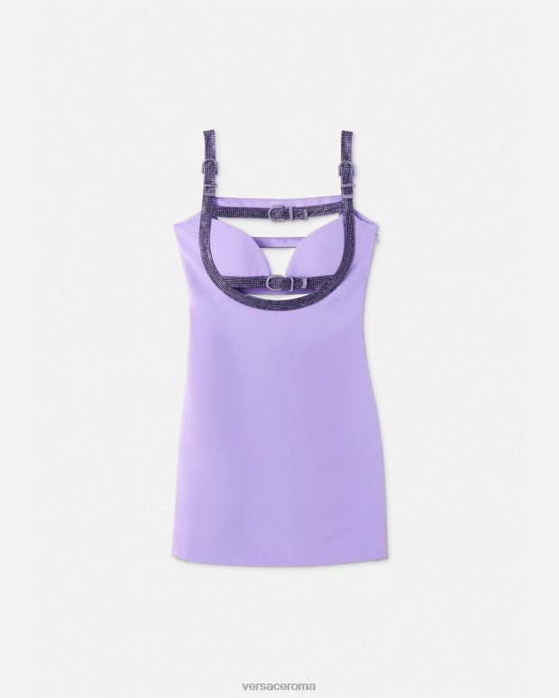 esso Versace donne miniabito con ritagli di cristalli un colore JT08Z11 vestiario