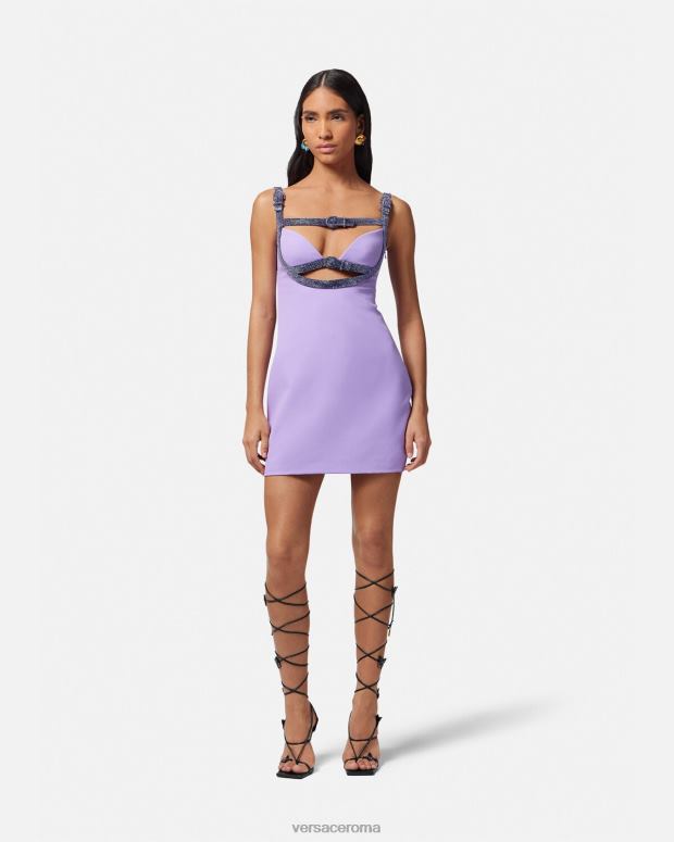 esso Versace donne miniabito con ritagli di cristalli un colore JT08Z11 vestiario