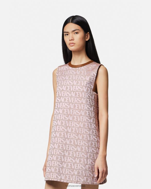 esso Versace donne miniabito integrale rosa e stampa JT08Z26 vestiario