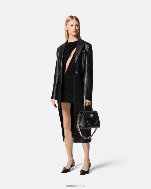 esso Versace donne miniabito tagliato nero JT08Z45 vestiario