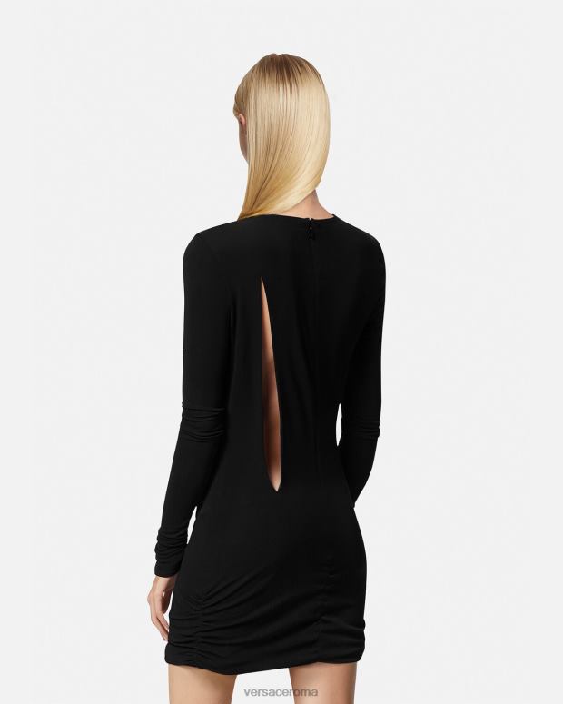 esso Versace donne miniabito tagliato nero JT08Z45 vestiario