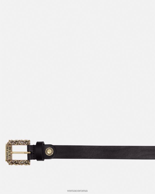 esso Versace uomini cintura atomica sottile barocca nero JT08Z2482 Accessori