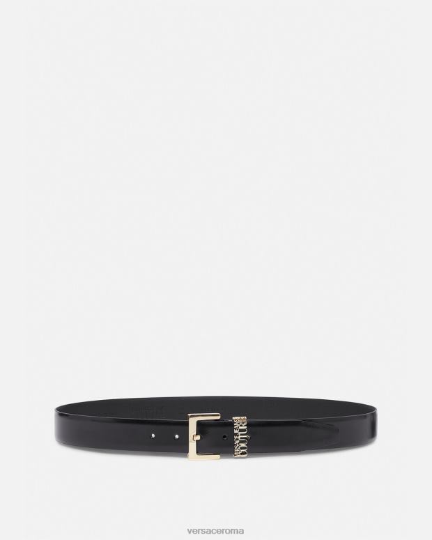esso Versace uomini cintura con logo oro nero JT08Z2479 Accessori