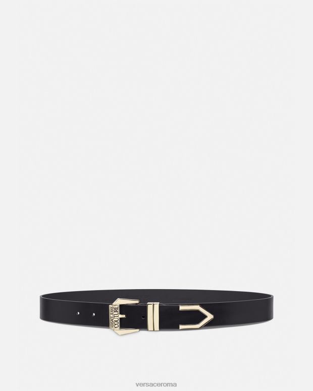 esso Versace uomini cintura con logo oro nero JT08Z2499 Accessori