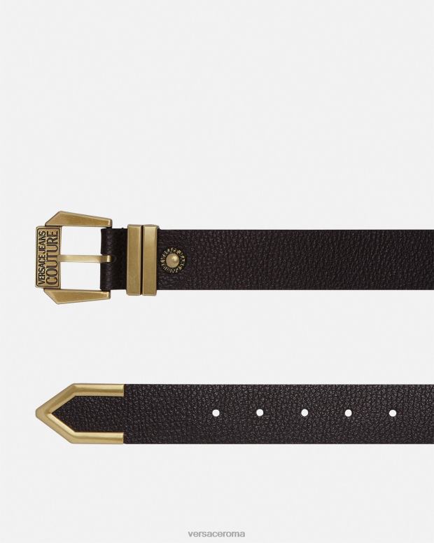 esso Versace uomini cintura con logo oro nero JT08Z2500 Accessori