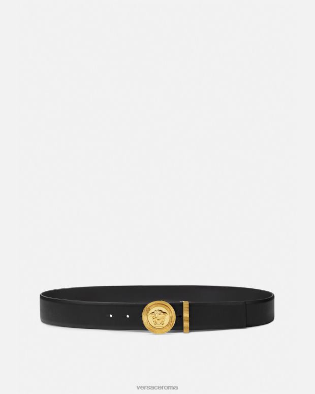 esso Versace uomini cintura in pelle Biggie con Medusa nero JT08Z1611 Accessori