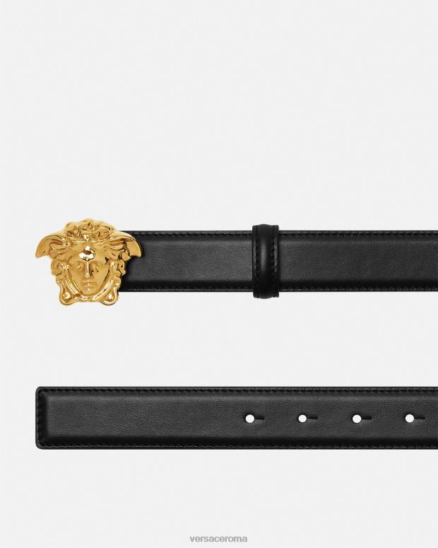 esso Versace uomini cintura in pelle la medusa nero JT08Z1619 Accessori