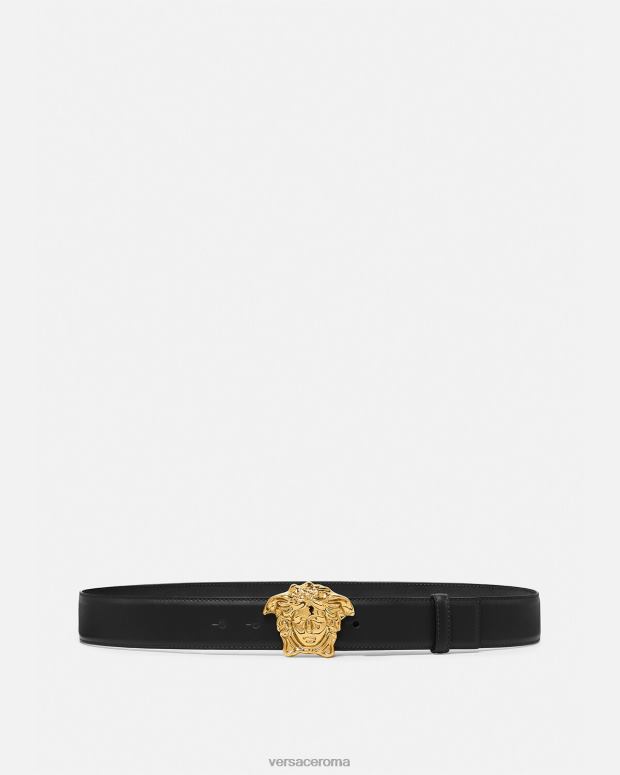 esso Versace uomini cintura in pelle la medusa nero JT08Z1620 Accessori