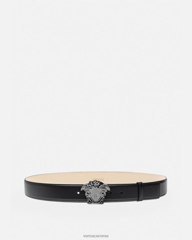 esso Versace uomini cintura in pelle la medusa nero JT08Z1621 Accessori