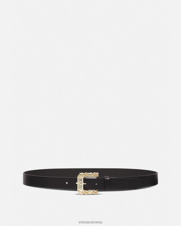esso Versace uomini cintura sottile barocca nero JT08Z2481 Accessori