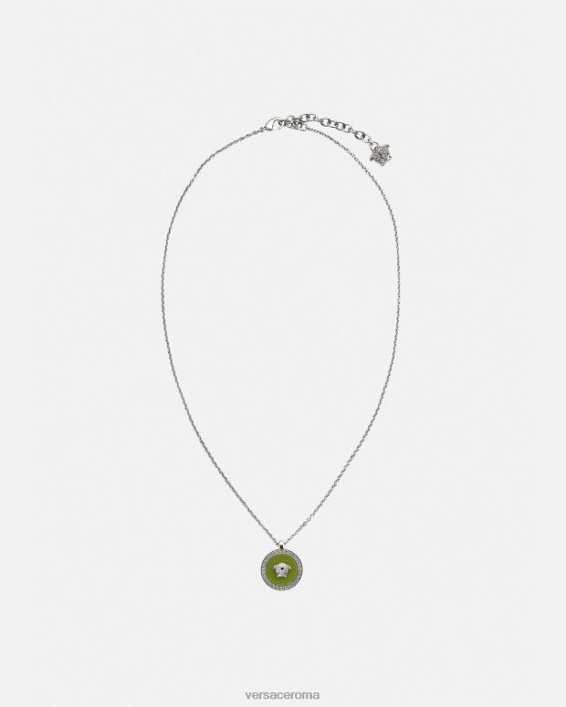 esso Versace uomini collana con medusa in smalto verde JT08Z1683 Accessori
