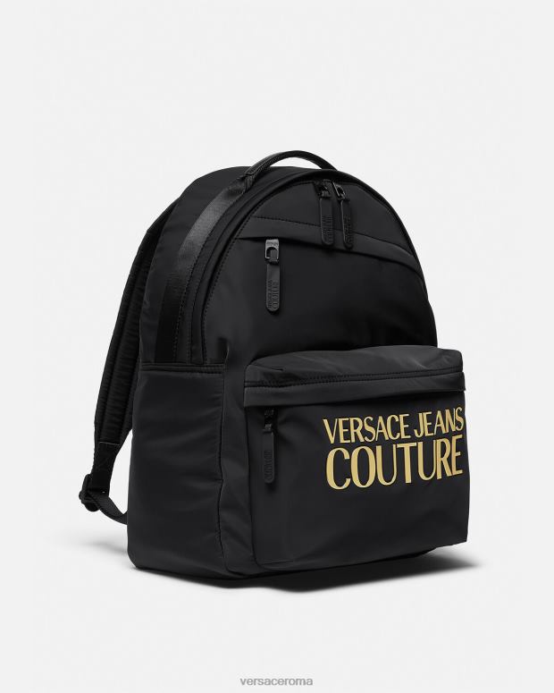 esso Versace uomini zaino couture con logo oro nero JT08Z2492 Accessori