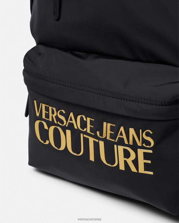 esso Versace uomini zaino couture con logo oro nero JT08Z2492 Accessori