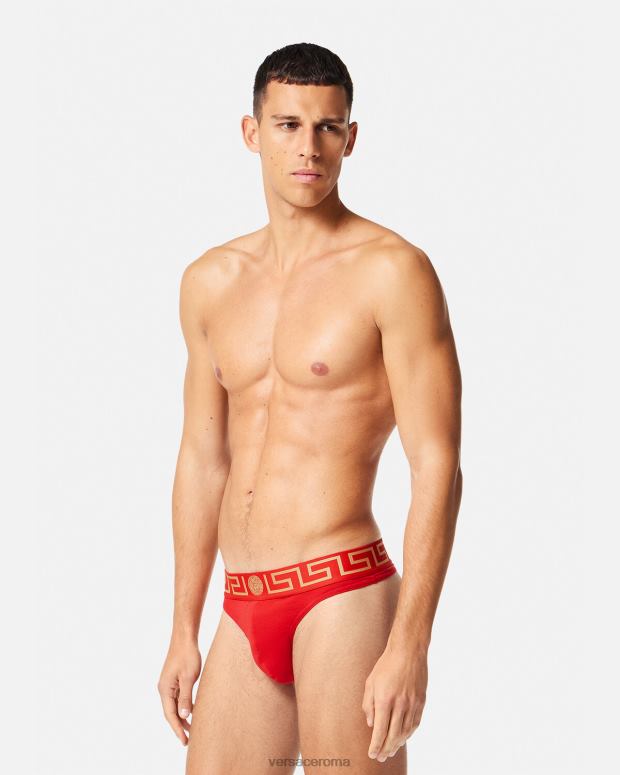 esso Versace uomini perizoma bordo greca rosso JT08Z1771 biancheria intima e costumi da bagno