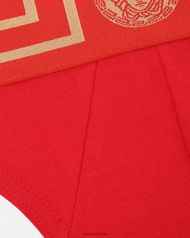 esso Versace uomini perizoma bordo greca rosso JT08Z1771 biancheria intima e costumi da bagno