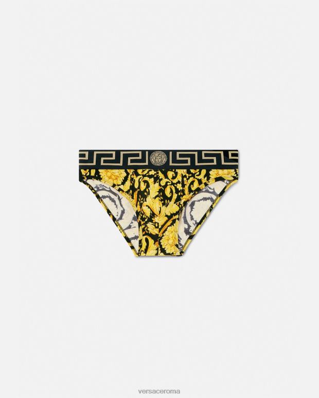 esso Versace uomini slip barocco nero JT08Z1769 biancheria intima e costumi da bagno